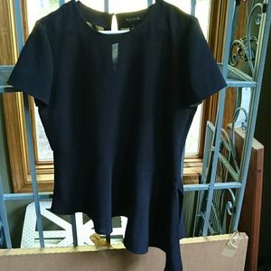 WHBM Asymmetric Tee Zipper Side Dress Shirt